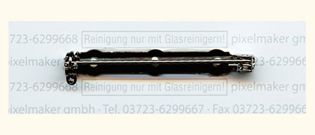 Acrylglas Namensschild, Form 3, mit Sicherheits-Anstecknadel