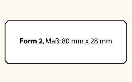 Acrylglas Namensschild, Form 2, mit Apo-A und Sicherheitsnadel