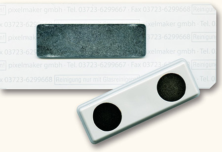 Acrylglas Namensschild, Form 3, mit Apo-A und Magnetsystem