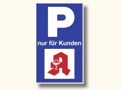 Parkplatz Schild 250 x 420 mm, mit Apotheken-A